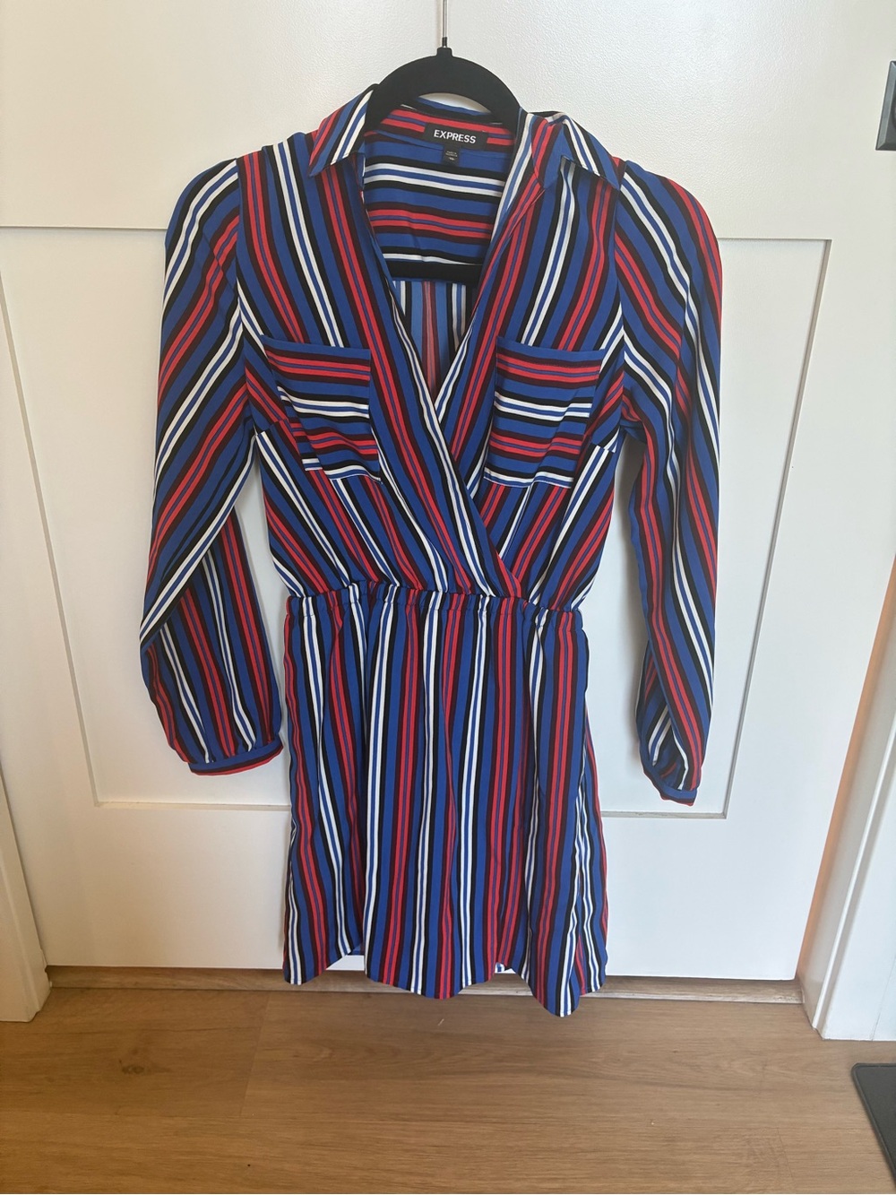 Express Striped Mini Dress in Navy, Red & White